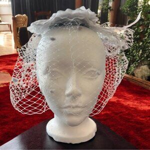 KAKY Fascinator Grey Veiled Hat (NWT)
